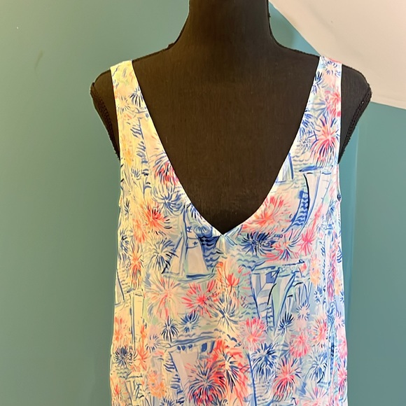 Lilly Pulitzer Blue and Pink Dress or Swim Coverup - Picture 2 of 13
